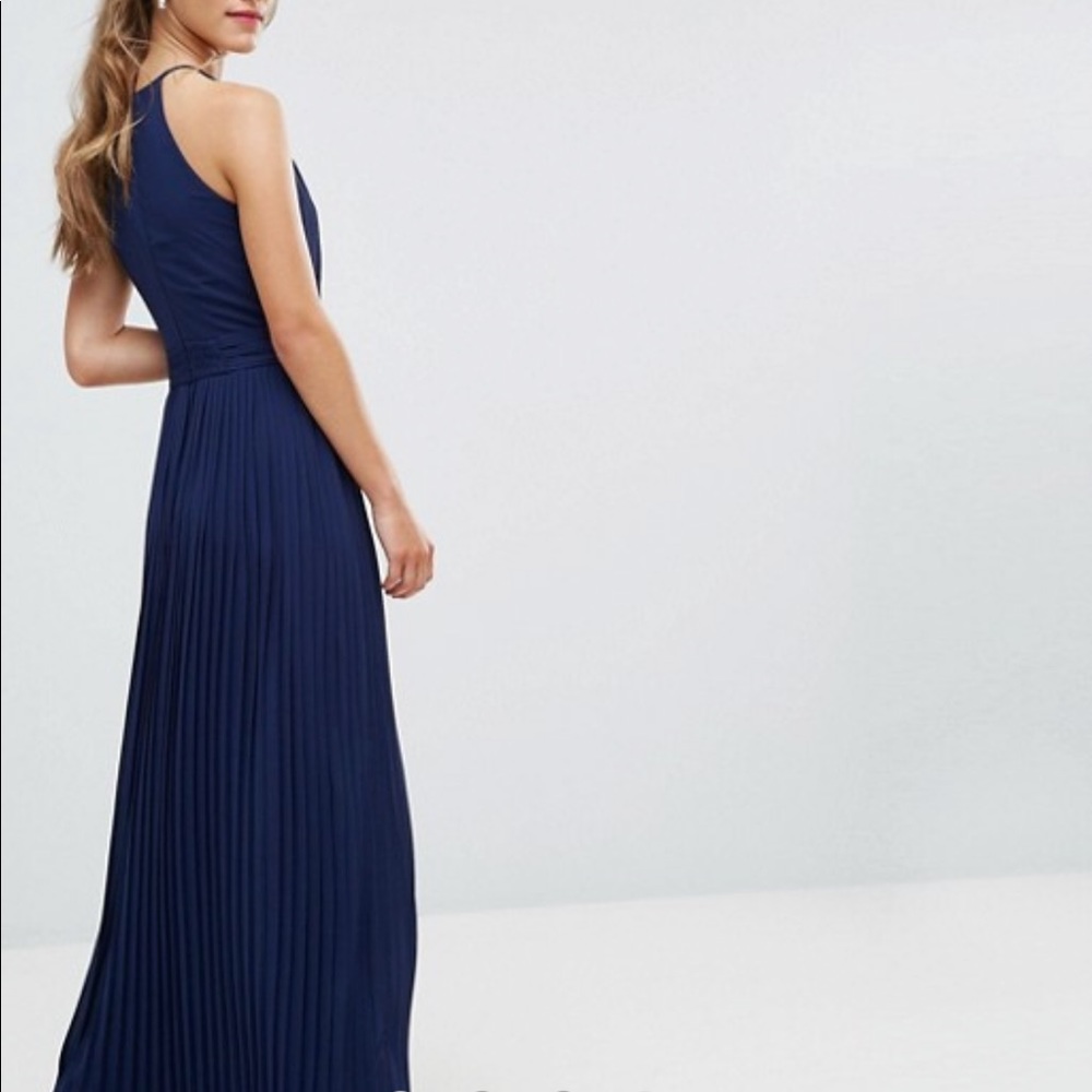 Blue Pleated Gown - Picture 4 of 4